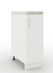 Jd Greta Adjustable Legs Kitchen Base Unit 300mm Storage Cabinet With Door Shelf 30Cm - White Matt With Worktop - thumbnail 1