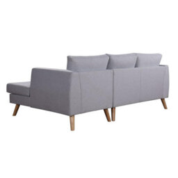 Mattress Guru Ewan Grey Linen L-Shaped Corner Sofa With Right-Hand Chaise And Wooden Legs - thumbnail 5
