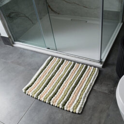 Allure Bath Fashions Striped Chunky Bobble Shower Mat - Green - thumbnail 2