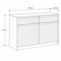 Fwstyle Lania 2 Door 2 Drawer Beige Scalloped Hallway Sideboard Storage Unit (H) 77 (W) 110 (D) 40Cm - thumbnail 6