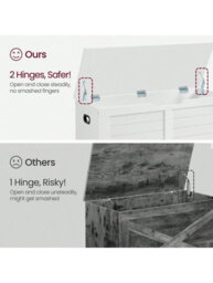 Songmics Vasagle Storage Chest, Storage Bench, Blanket Box With 2 Safety Hinges, Shoe Storage Bench, Modern Style - thumbnail 3