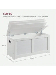 Songmics Vasagle Storage Chest, Storage Bench, Blanket Box With 2 Safety Hinges, Shoe Storage Bench, Modern Style - thumbnail 8