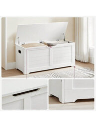 Songmics Vasagle Storage Chest, Storage Bench, Blanket Box With 2 Safety Hinges, Shoe Storage Bench, Modern Style - thumbnail 9