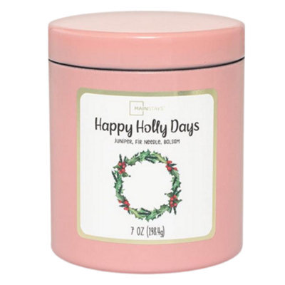 Mainstays Happy Holly Days Scented Candle 198G Glass Jar - image 1