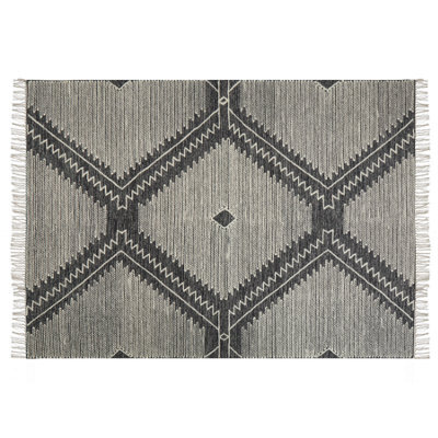 Beliani Rug Arbaa Black 160 X 230 Cm Cotton - image 1
