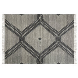 Beliani Rug Arbaa Black 160 X 230 Cm Cotton - thumbnail 1