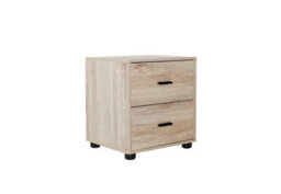 Urbn-Living Urbnliving Height 43Cm 2 Drawer Wooden Bedside Table Cabinet Bedroom Furniture Oak Storage Nightstand - thumbnail 5