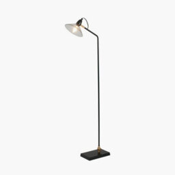Pacific Lifestyle Canton Matt Black Metal And Glass Cone Floor Lamp - thumbnail 3