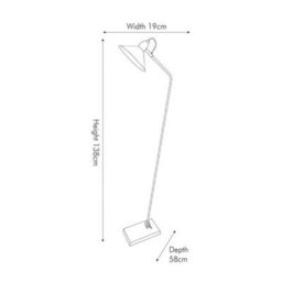 Pacific Lifestyle Canton Matt Black Metal And Glass Cone Floor Lamp - thumbnail 4