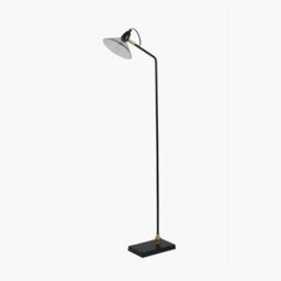 Pacific Lifestyle Canton Matt Black Metal And Glass Cone Floor Lamp - thumbnail 2