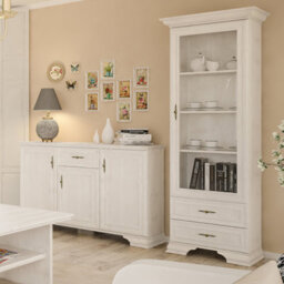 Heze Furniture Irys 1 Door Display Cabinet - Anderson Pine