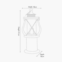Pacific Lifestyle Black Wood Lantern Table Lamp Miners Oil Lamp - thumbnail 8