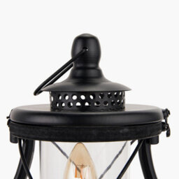 Pacific Lifestyle Black Wood Lantern Table Lamp Miners Oil Lamp - thumbnail 6