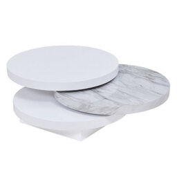 Furniture in Fashion Triplo Coffee Table Wooden Coffee Table For Living Room Centre Table Tea Table For Living Room Furniture Magnesia Marble Effect - thumbnail 3