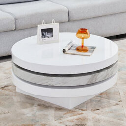 Furniture in Fashion Triplo Coffee Table Wooden Coffee Table For Living Room Centre Table Tea Table For Living Room Furniture Magnesia Marble Effect - thumbnail 2