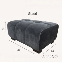 Aluxo Harlem Footstool Grey Steel Medium 5 Year Warranty - thumbnail 2