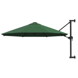 Berkfield Elegant Wall-Mounted Parasol With Metal Pole 300 Cm Green - thumbnail 2