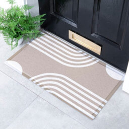 Native Natural Beige Abstract Lines Indoor & Outdoor Doormat - 70X40Cm