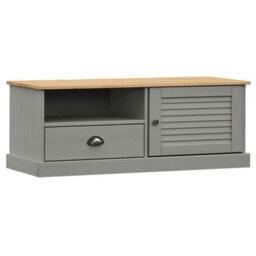 Berkfield Durable Tv Cabinet Vigo Grey 106X40X40 Cm Solid Wood Pine