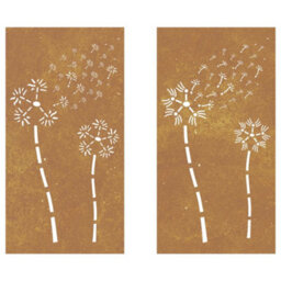 Walplus Garden Wall Decorations 2Pcs 105X55Cm Corten Steel Flower Design - thumbnail 4