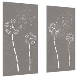 Walplus Garden Wall Decorations 2Pcs 105X55Cm Corten Steel Flower Design - thumbnail 3