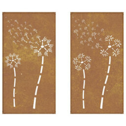 Walplus Garden Wall Decorations 2Pcs 105X55Cm Corten Steel Flower Design - thumbnail 5