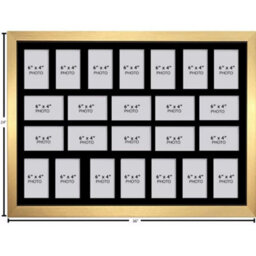 Large Multi Photo Frame: 24-Opening Collage, 6X4, Uk Made - Gold Frame