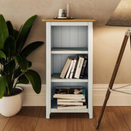 Bookcase 3 Tier Oak Veneer Storage Rack Display Unit Assembled White - thumbnail 5