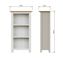 Bookcase 3 Tier Oak Veneer Storage Rack Display Unit Assembled White - thumbnail 2