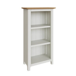 Bookcase 3 Tier Oak Veneer Storage Rack Display Unit Assembled White - thumbnail 1