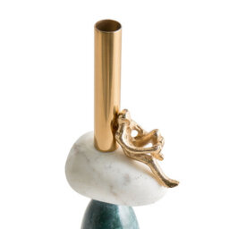 Beliani Candle Holder Barice Marble 34 Cm Multicolour - thumbnail 4