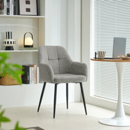 Sonara Modern Set Of 2 Dining Chairs With Plush Chenille, Curved Backrest And Metal Legs - thumbnail 2