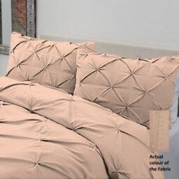 TheWhiteWater Limited Pintuck Duvet Cover Set + Matching Pillowcases With Bedsheet - 3In1 Hotel Style Bedding Set - Latte Beige - thumbnail 4