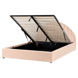 Beliani Ottoman Bed Boucle Chadenet 160 X 200 Cm (Eu King Size) Peach Pink - thumbnail 4