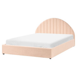 Beliani Ottoman Bed Boucle Chadenet 160 X 200 Cm (Eu King Size) Peach Pink - thumbnail 6