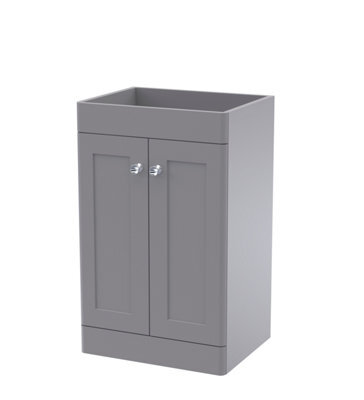 Hudson Reed Classique Components Floor Standing 2-Door Vanity Unit, Stylish Single Vanity Unit With Soft Close Doors, Satin Grey - image 1