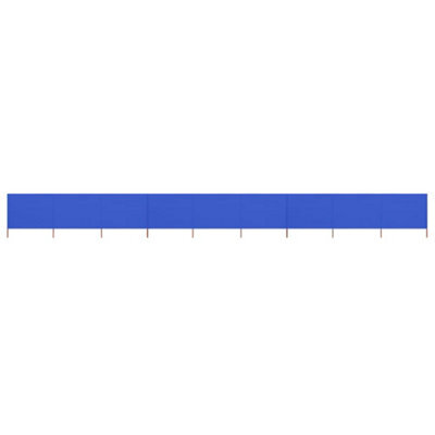 Berkfield 9-Panel Wind Screen Fabric 1200X160 Cm Azure Blue - image 1