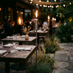 Harbour Housewares 146Cm Metal Garden Torches - Barrel - Set Of 2 Silver Outdoor Lighting Oil Fuel Lamp Candle Flame Lantern - thumbnail 9