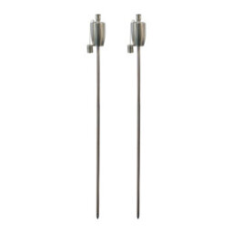 Harbour Housewares 146Cm Metal Garden Torches - Barrel - Set Of 2 Silver Outdoor Lighting Oil Fuel Lamp Candle Flame Lantern - thumbnail 1