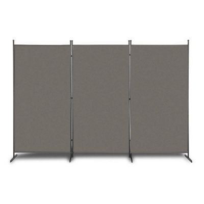 Grey 6Ft 3Panels Room Divider Freestanding Folding Wall Privacy Screen Protector - image 1