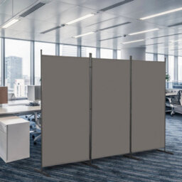 Grey 6Ft 3Panels Room Divider Freestanding Folding Wall Privacy Screen Protector - thumbnail 2