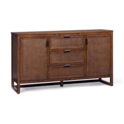 Teamson Home Hatteras Wooden Sideboard 3 Drawers 2 Doors, Walnut - thumbnail 2