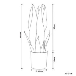 Wyld and Coco 40Cm Artificial Snake Plant In Black Cement Pot - Lifelike Green Foliage For Desks And Shelves - thumbnail 4