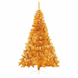 Berkfield Artificial Half Christmas Tree With Stand Gold 240 Cm Pvc - thumbnail 3