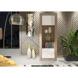 Display Cabinet Illume 170Cm - Oak & White Gloss Doors - thumbnail 6