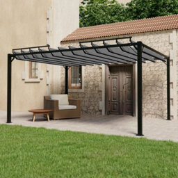 Berkfield Gazebo With Louvered Roof 3X4 M Anthracite Fabric And Aluminium - thumbnail 1