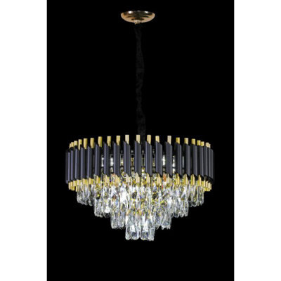 Mihomeuk Kirie Gold/black Tear Crystal Led Chandelier With Adjustable Height - image 1