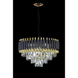 Mihomeuk Kirie Gold/black Tear Crystal Led Chandelier With Adjustable Height