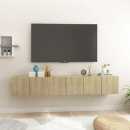 Berkfield Hanging Tv Cabinets 3 Pcs Sonoma Oak 60X30X30 Cm - thumbnail 1