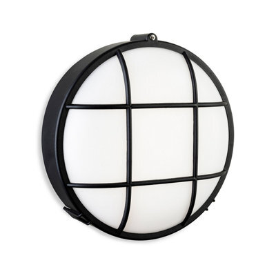 Luminosa Lighting Luminosa Lewis Led Resin Bulkhead - Round Black With White Polycarbonate Diffuser Ip44